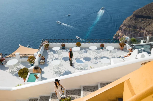 Förlägger av ön Santorini — Stockfoto