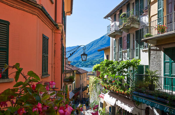 Bellagio, Italy - August 31, 2010: An alley in the country center