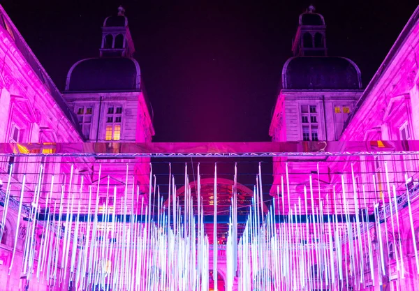 Lyon ışık Festivali sanat eserleri — Stok fotoğraf