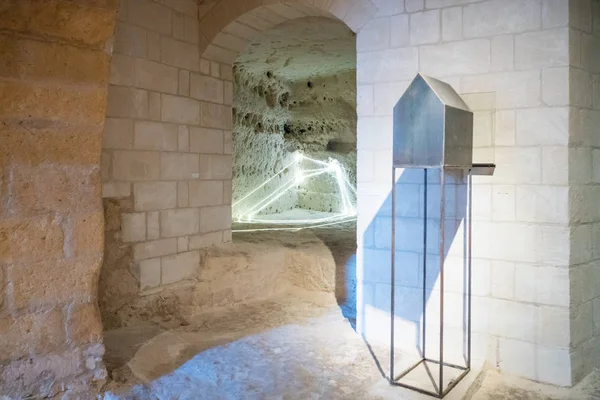 Matera, la ville de rhe Sassi, village troglodyte préhistorique — Photo