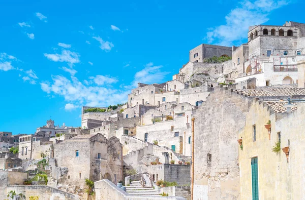 Matera, a cidade de Sassi, assentamento troglodita pré-histórico — Fotografia de Stock