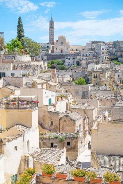 Matera, byen til sassi, forhistorisk troglodyttbosetning – stockfoto