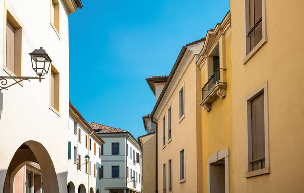 Conegliano, Italy, an alley with traditional houses in the old town