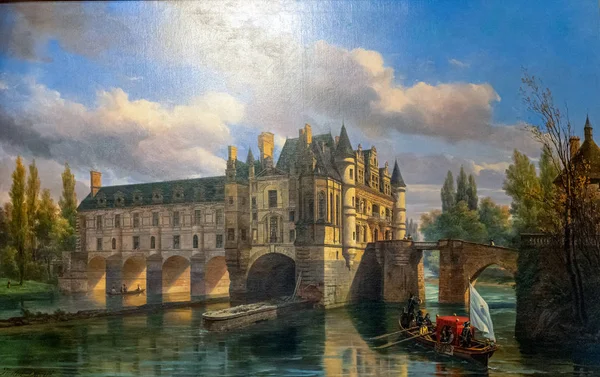 Chenonceaux France November 2018 Painting 19Th Century Chenonceau Castle Second — Zdjęcie stockowe