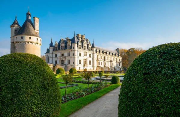 Chenonceaux France November 2018 Chenonceau Castle Seen Garden — Zdjęcie stockowe