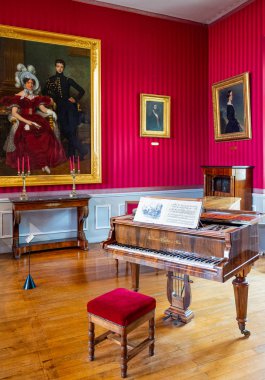 Amboise, France - November 15, 20118: The Music room in the apartments of the Royal castle of Amboise