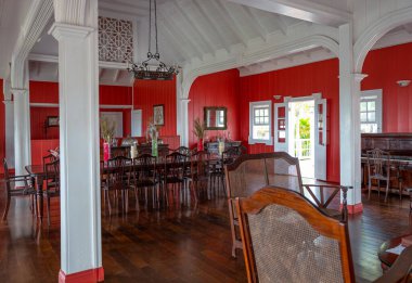 Saint Kitts, Karayip Adaları - 30 Ocak 2019 Fairview koloni evinin klasik iç mimarisi