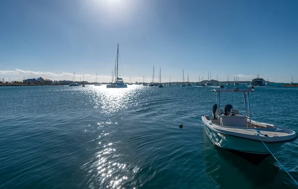 Îles Des Caraïbes Maarten Rétroéclairage Baie Marigot Avec Bateaux Loisirs — Photo