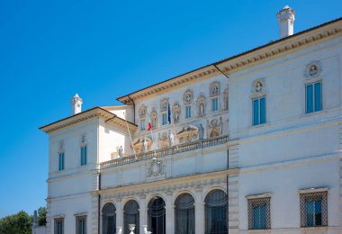 Roma, İtalya - 19 Temmuz 2018: Villa Borghese, ana giriş manzaralı