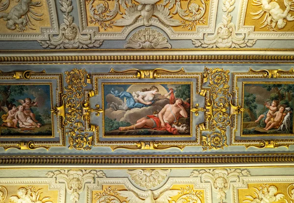 Řím Itálie Října 2019 Palác Doria Pamphili Malovaný Dekorovaný Strop — Stock fotografie