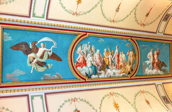 Rom Italien Juli 2018 Villa Borghese Borghese Konstgalleri Målning Taket — Stockfoto