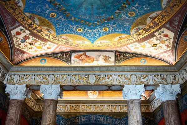 Roma Agosto 2017 Villa Torlonia Dettaglio Del Soffitto Del Grande — Foto Stock