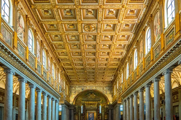 Rome Italy July 2018 View Nave Santa Maria Maggiore Basilica — Stock Photo, Image