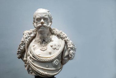 Roma, İtalya - 11 Ocak 2019: Quirinale Sarayı 'nda Kral Vittorio Emanuele' nin büstü