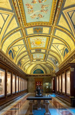 Roma, İtalya - 10 Ocak 2019: Vatikan Müzeleri, Adres Odası (la Sala Degli Indirizzi)