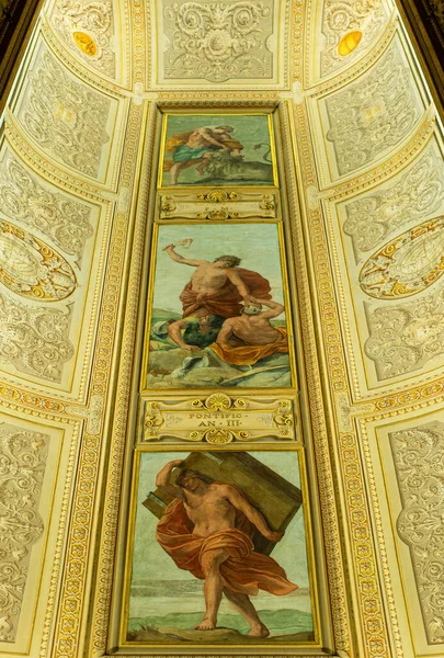 Roma Italia Gennaio 2019 Musei Vaticani Dettaglio Della Volta Una — Foto Stock
