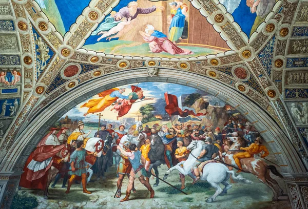 Рим Италия Января 2019 Года Ватиканские Музеи Зал Гелиодора Встреча — стоковое фото