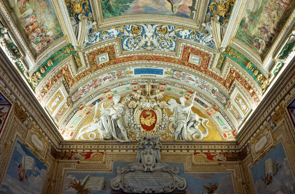 Roma Itália Janeiro 2019 Museus Vaticano Galeria Mapas Detalhes Cofre — Fotografia de Stock