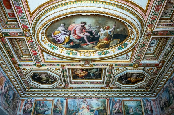Roma Giugno 2019 Accademia Francia Villa Medici Dettaglio Soffitto Decorato — Foto Stock