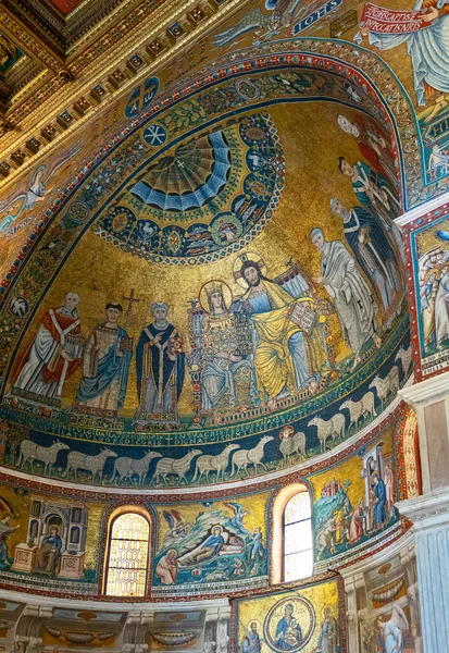 Рим Италия Июня 2019 Года Мозаика Апсиды Базилики Санта Мария — стоковое фото