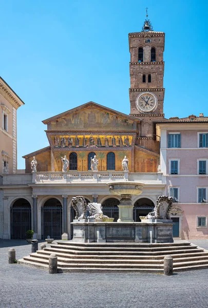 Włochy Rzym Bazylika Santa Maria Trastevere — Zdjęcie stockowe