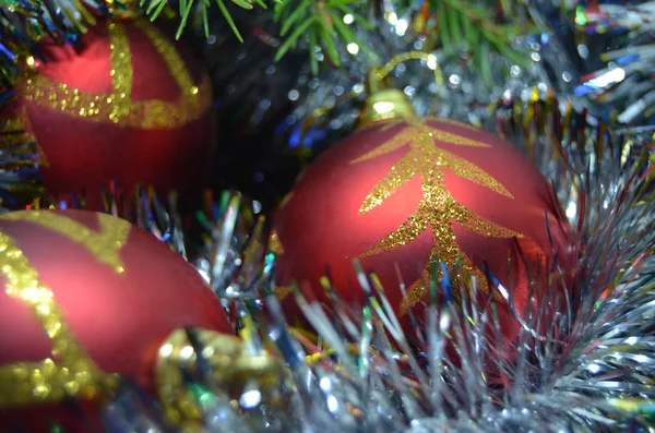 Christmas balls , New Year decor, closeup