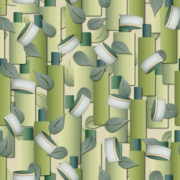 Seamless pattern with natural cosmetics.