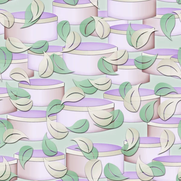 Seamless pattern with natural cosmetics.