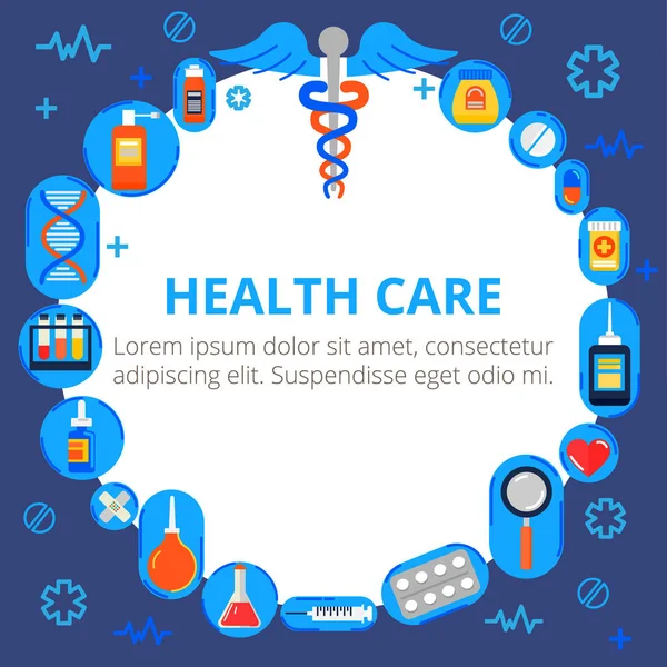 Illustration vectorielle dans le style plat moderne, concept de médecine. Bannière web des soins de santé — Image vectorielle