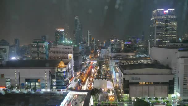 Bangkok kota di malam hari — Stok Video