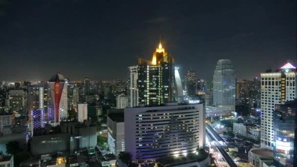 Gece Bangkok şehir — Stok video