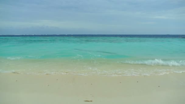 Turquoise glaze ocean with placid skies — Stock Video