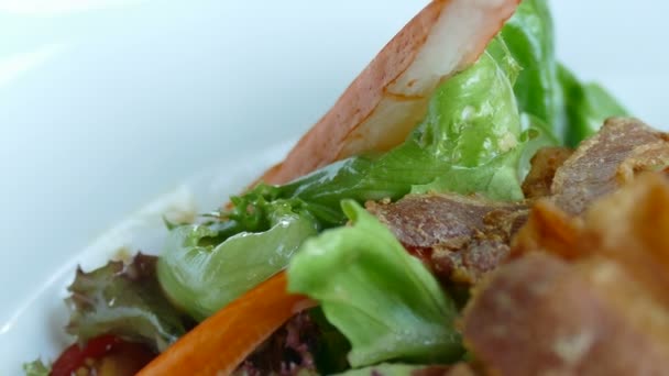 Insalata di verdure con bastoncini di granchio — Video Stock