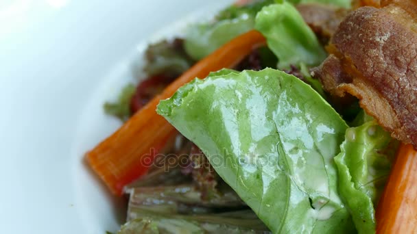 Vegetable salad with crab sticks — Stock Footage Vegetable salad with crab sticks Royalty Free Stock Footage