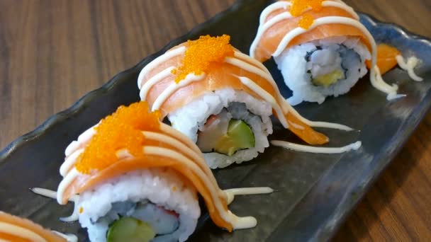 Färsk sushi set — Stockvideo