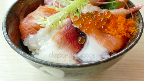 Roher frischer Sashimi — Stockvideo