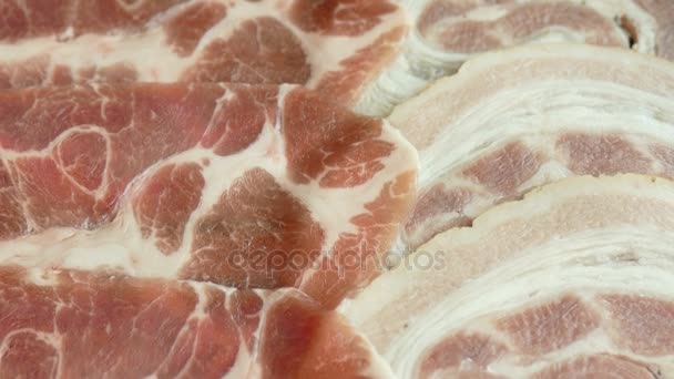 Raw pork meat — Stock Video