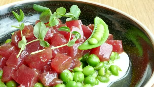 肉入りのエンドウ豆、グリーン — ストック動画