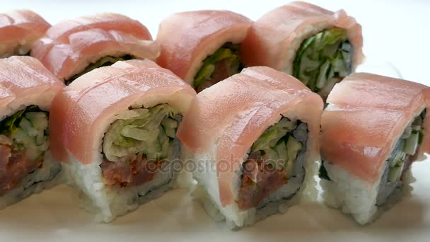 Japon taze Sushi — Stok video