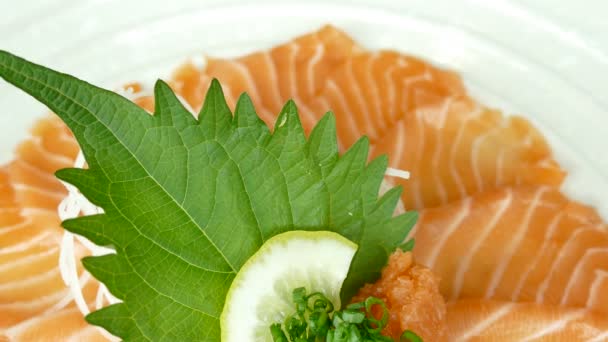 Delightful Salmon carpaccio — Stock Video