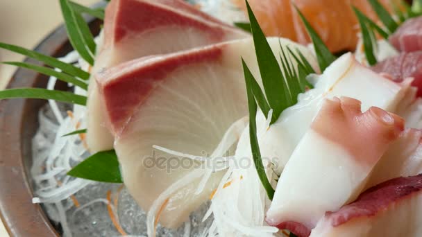 Surowe, świeże Sashimi — Wideo stockowe