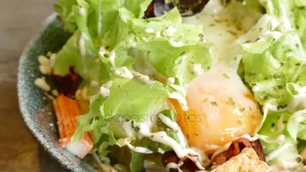 Groente salade krab stok — Stockvideo