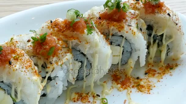 Giapponese fresco sushi — Video Stock