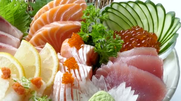 Surowe, świeże Sashimi — Wideo stockowe