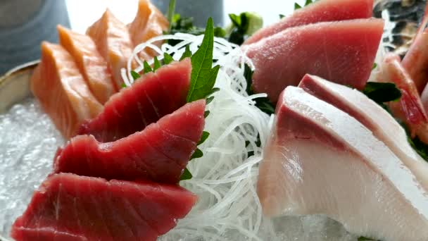 Roher frischer Sashimi — Stockvideo