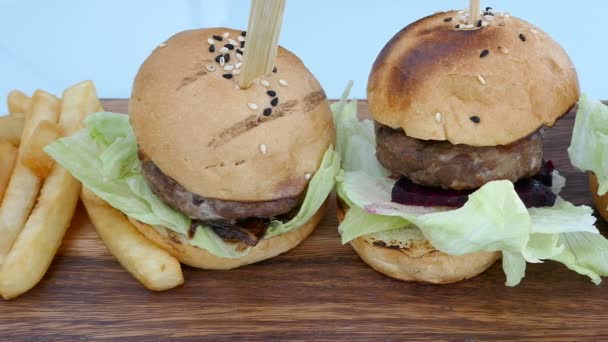 Wieprzowina mini Burgery — Wideo stockowe