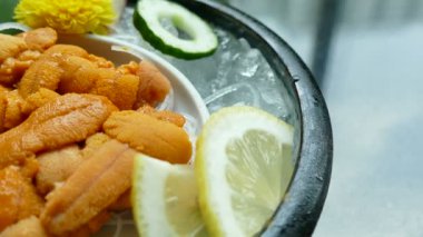 Ham ve taze Uni sashimi