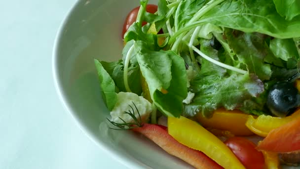 Verse groene salade — Stockvideo