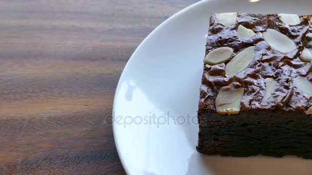 Bolo de chocolate Brownie — Vídeo de Stock