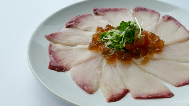 Delicioso Sashimi fresco cru — Vídeo de Stock